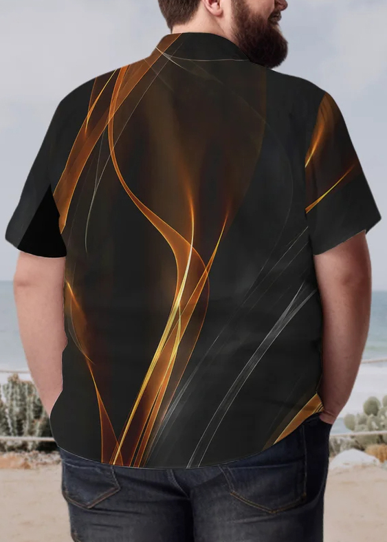 Men's Big Size Vacation Casual Hawaiian Short Sleeve Shirt 013