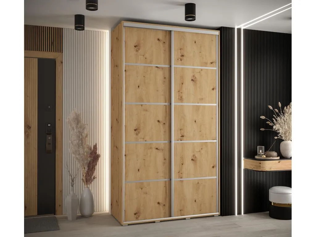 ARMARIO Alkifurniturees 4 DE PUERTAS CORREDERAS 235.2/140/45 2 puertas (Artisan/Artisan/Plata) QELE31492