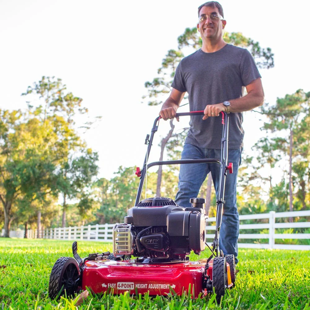 20-Inch 125cc Gas Push Mower with V-Twin Engine