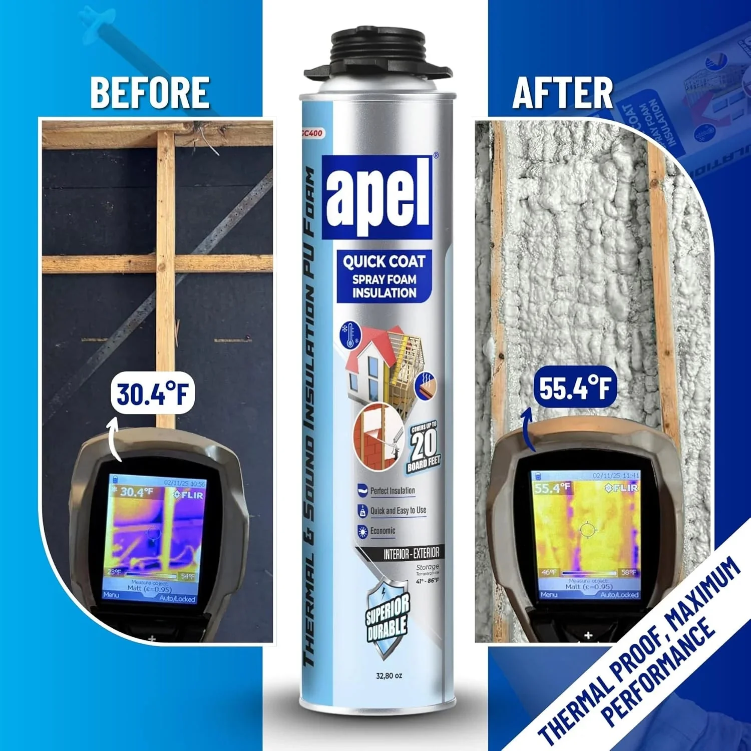 apel Spray Foam Insulation Kit, 12 x 32.80 oz / 240 Bd ft - 12 Pack - Image 4 apel Spray Foam Insulation Kit, 12 x 32.80 oz / 240 Bd ft - 12 Pack - Image 4