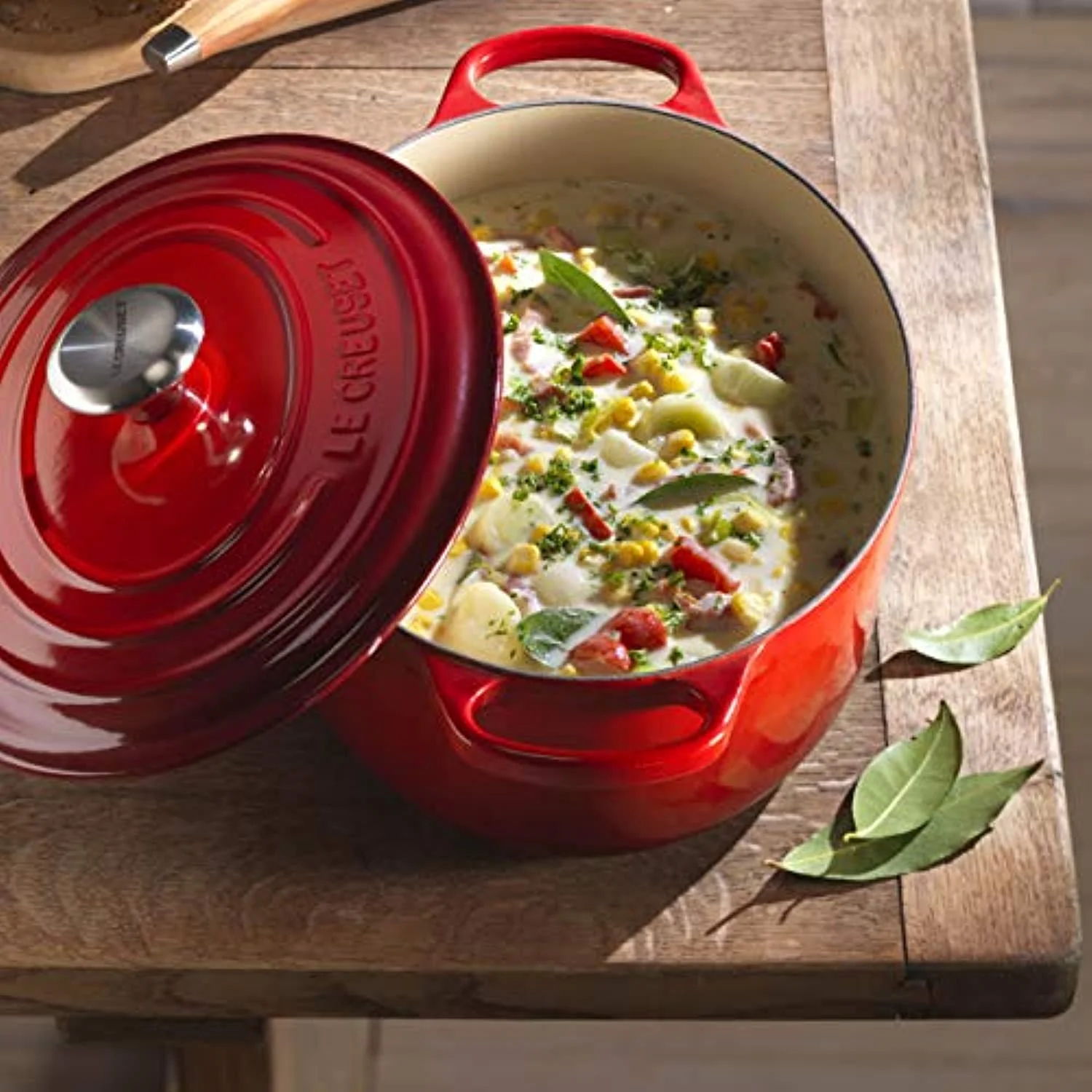 Le Creuset Enameled Cast Iron Signature Oval Dutch Oven, 5 qt. , Cerise - Image 6