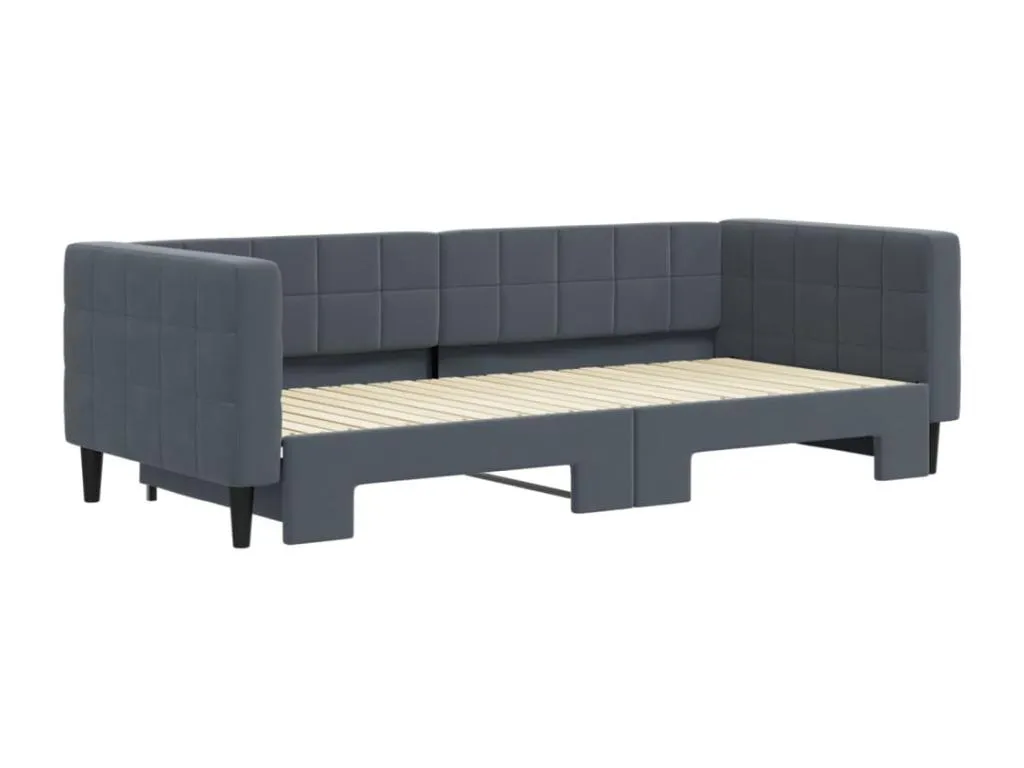 Sofá cama Decoencanto terciopelo gris oscuro 90x200 cm
