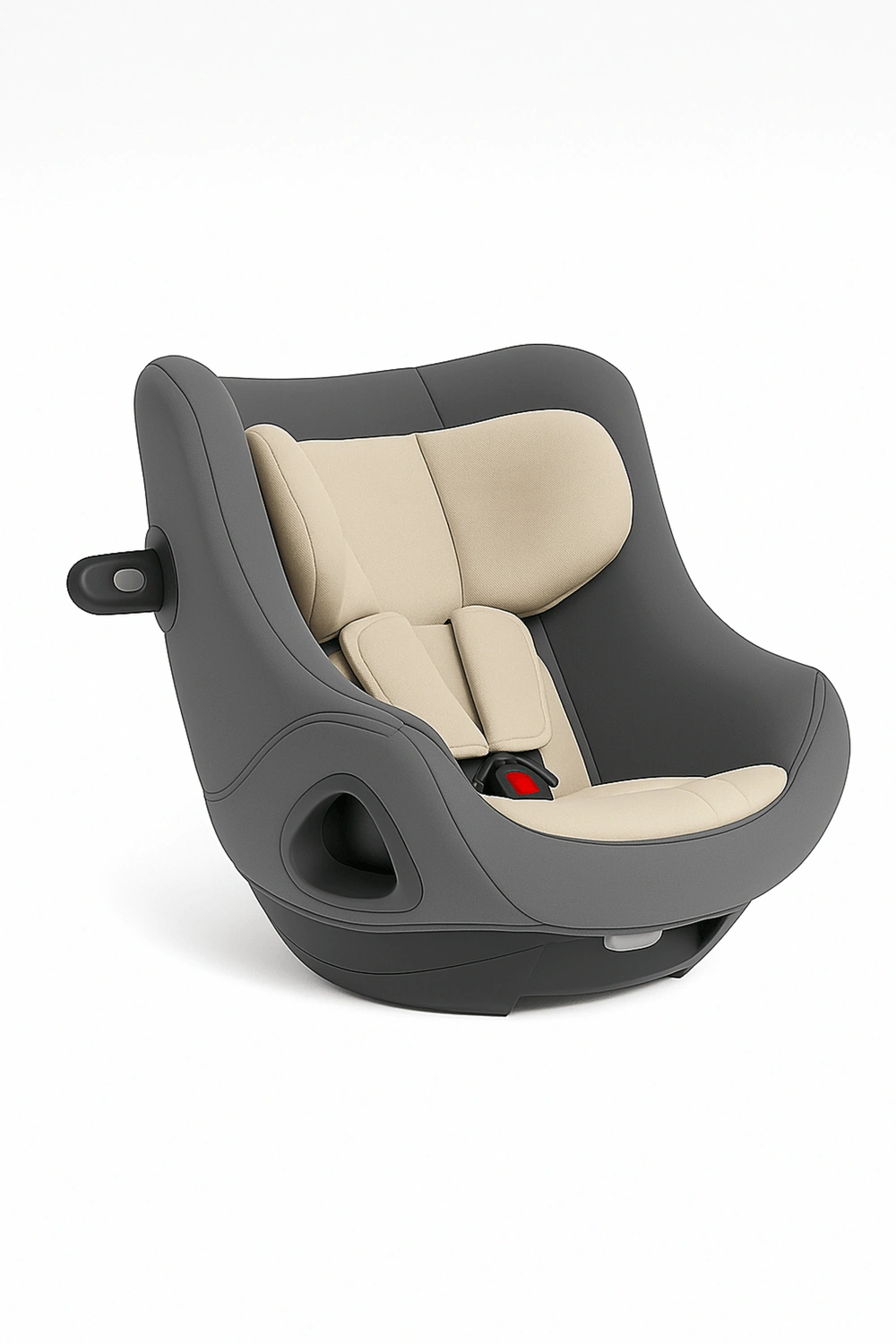 Asientos de coche, silla infantil con reductor para recién nacidos y respaldo ajustable en 4 posiciones, hasta 22 kg, con protección lateral y arnés de 5 puntos, color gris beige, apta para 0 a 4 años, reposacabezas ajustable en 6 alturas