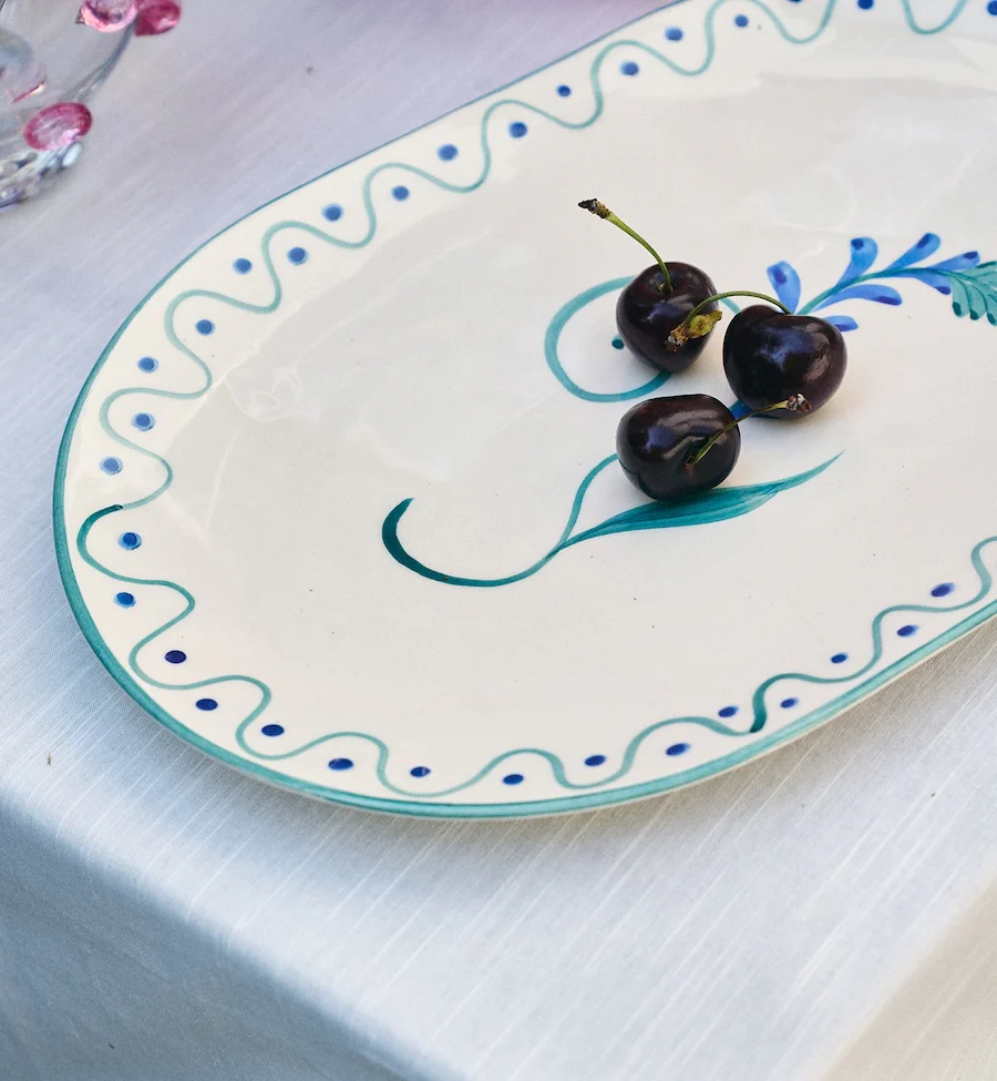 Indigo Flora Serving Platter