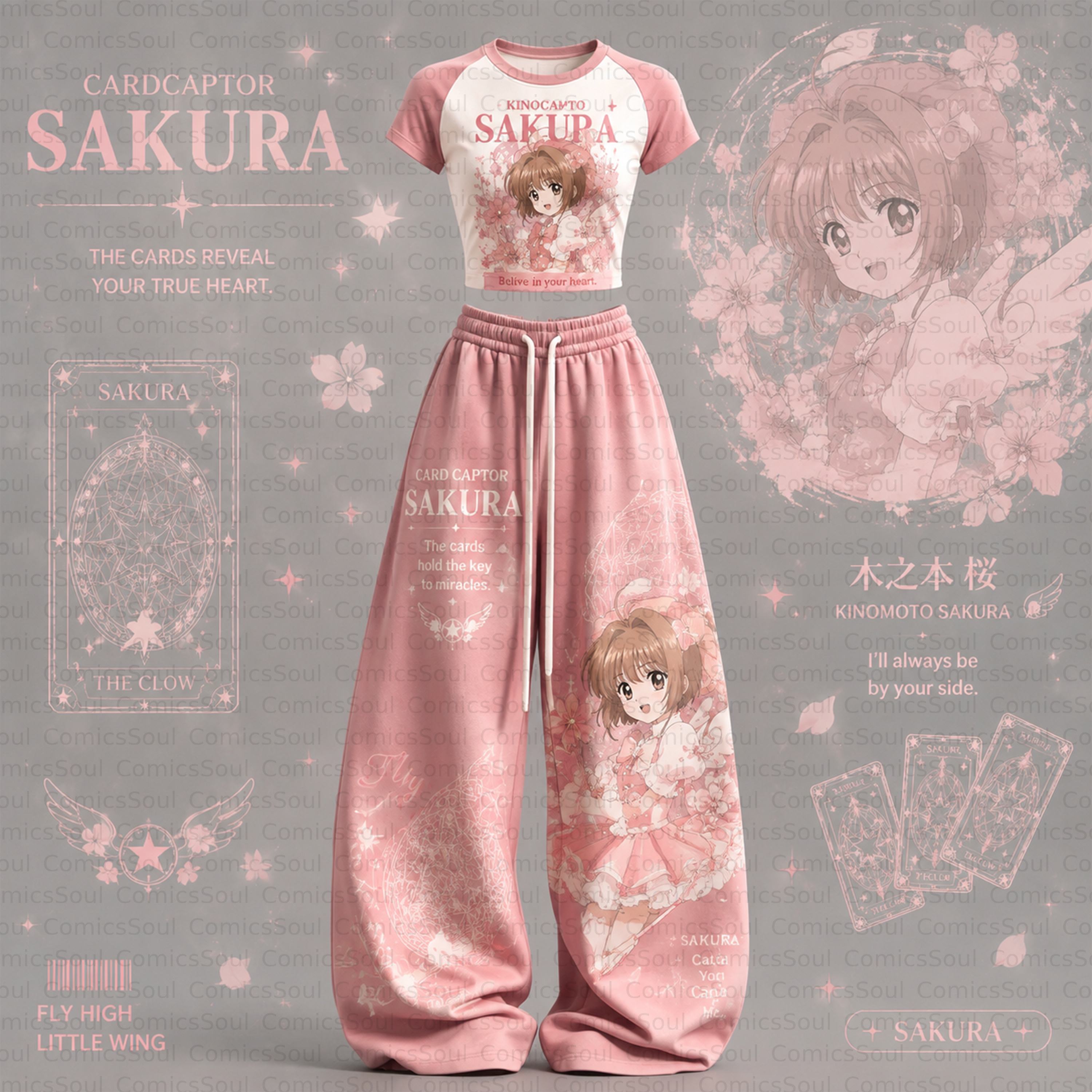 Cardcaptor Sakura T-Shirt & Elasticated Trousers Two-Piece Set TeeThreads Sustain the Scene with Custom Apparel