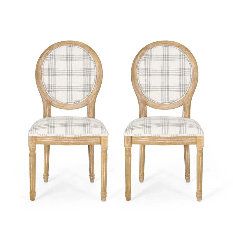 Set of 2 Phinnaeus French Country Fabric Dining Chairs by Christopher Knight Home