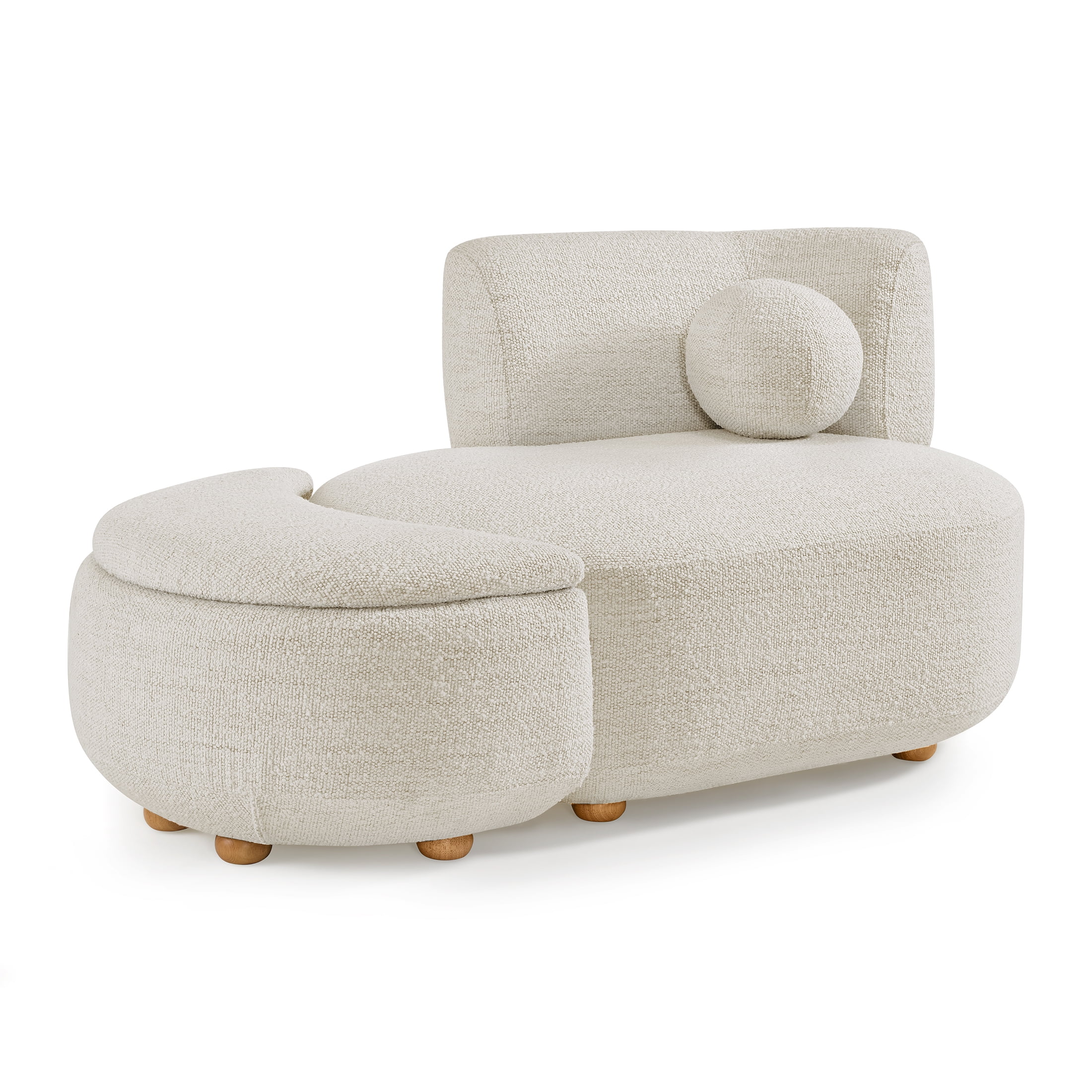 Better Homes & Gardens Juliet Modern Boucle Chaise & Storage Ottoman, Pearl - Image 6
