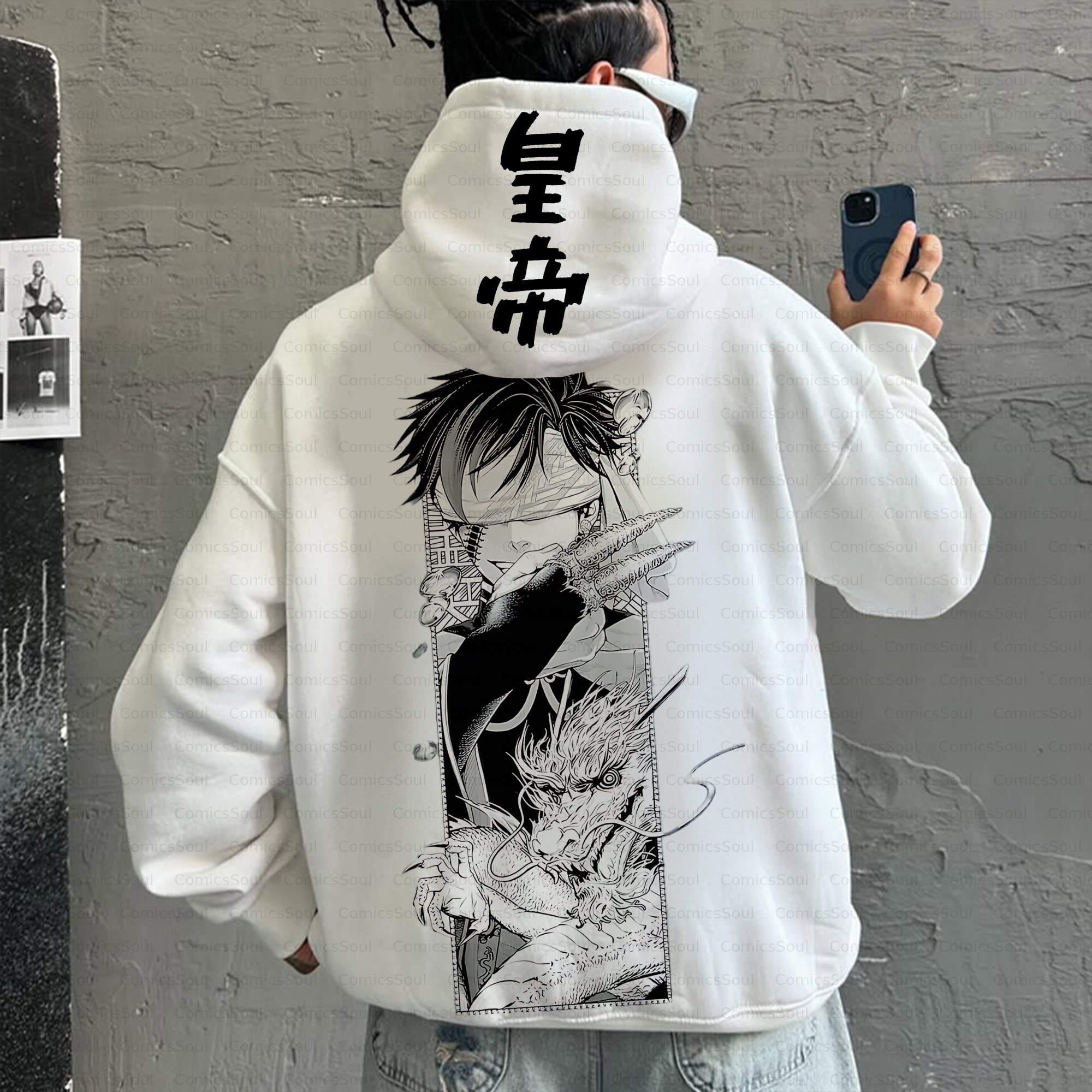 Unisex Anime Inspired Vintage Plush Hoodie