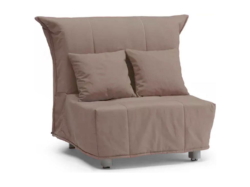 Alma Sofá Cama Sofá individual 100 Made in Italy Sillón de salón con apertura para carrito de Nidolux acolchada con cojines incluidos 85x90h85 cm Taupe