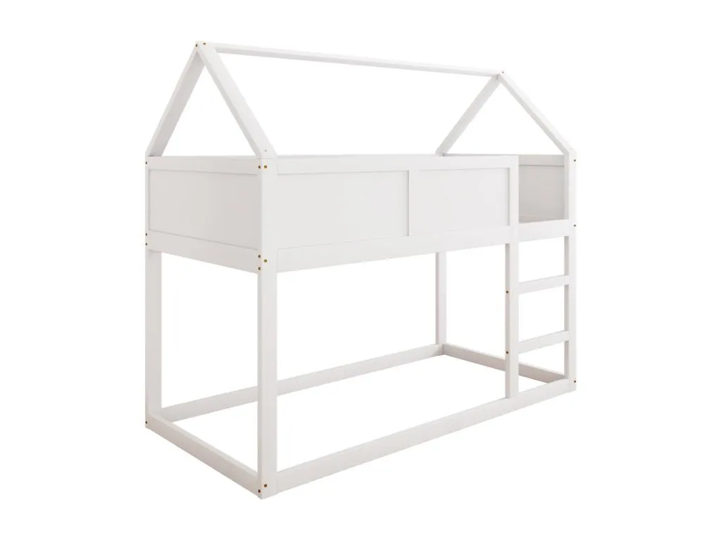 Litera 90x200cm - con escalera - estructura de Mueblesclasic maciza - Blanco