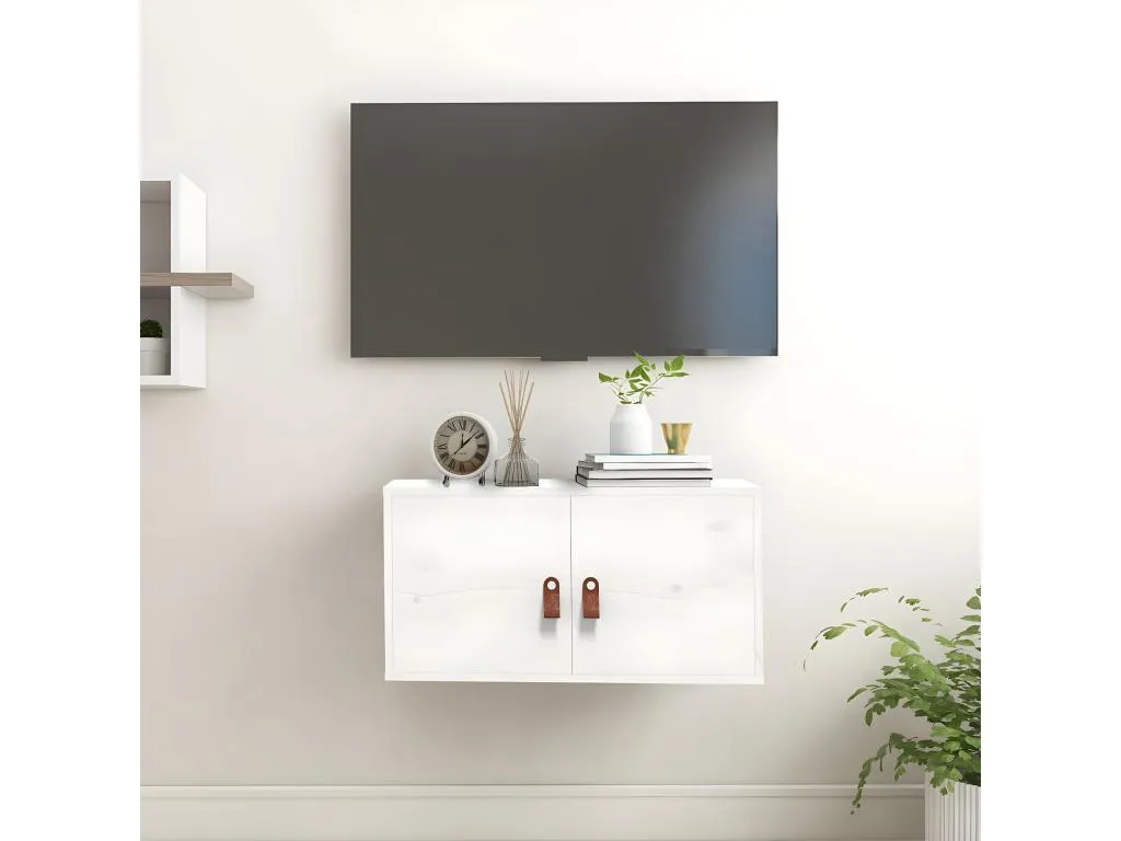 Armario de pared de Decopractico maciza de Decopractico blanco 60x30x30 cm BBVD77902