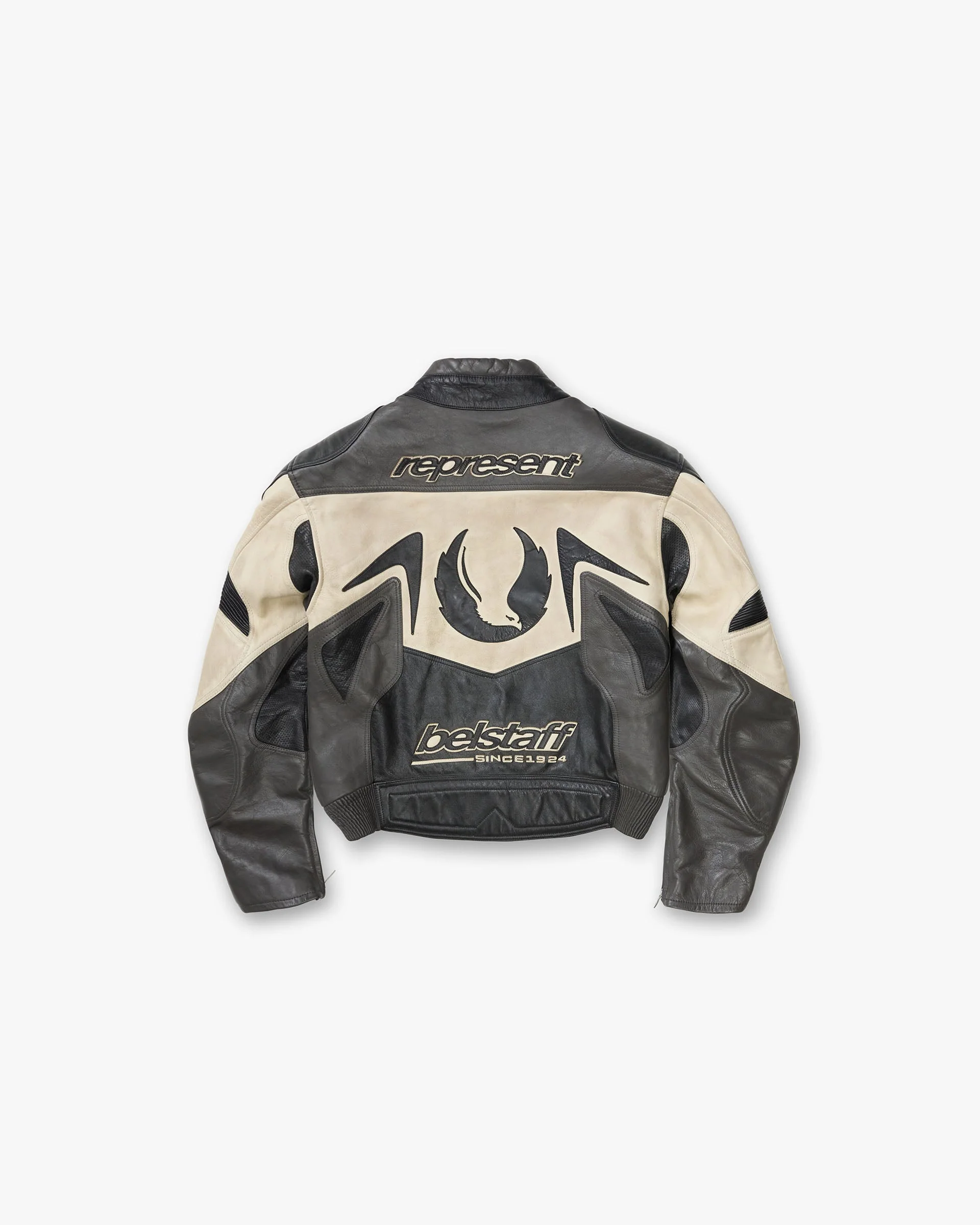 Represent X Belstaff Leather Race Jacket - Black