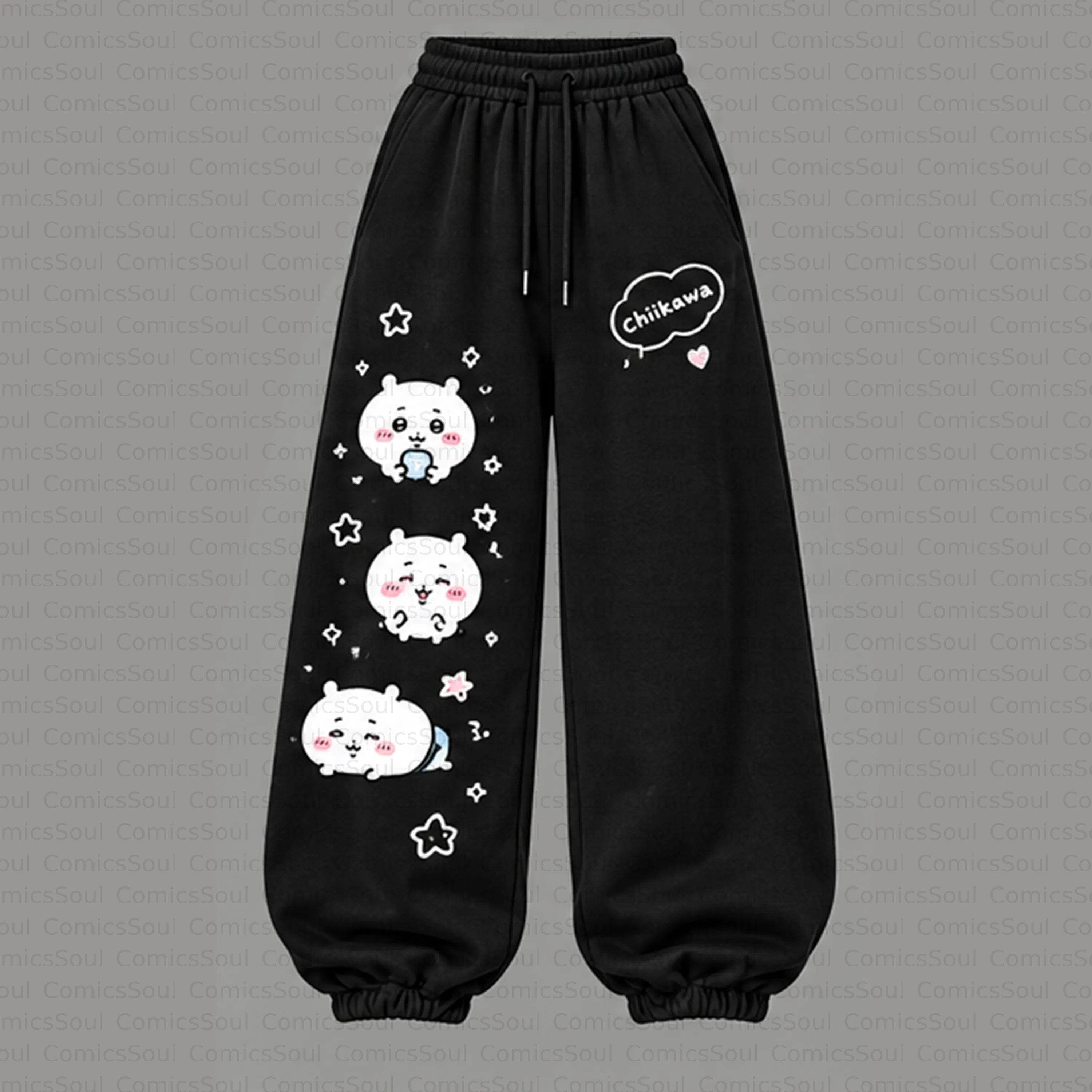 Chiikawa Cropped Long Sleeve Hoodie & High Waist Jogger Pants Two Piece Set 3525995 TeeThreads Sustain the Scene with Custom Apparel
