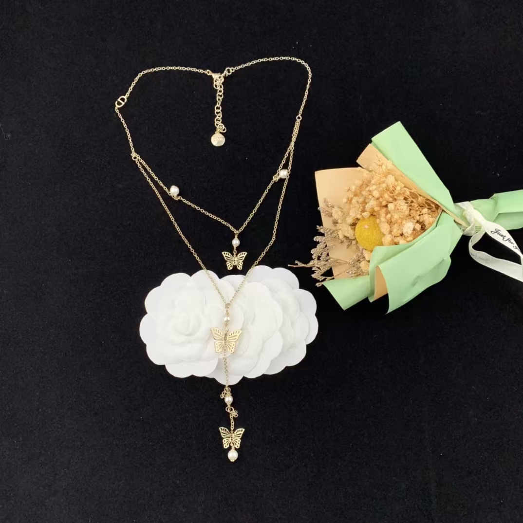 Dior Butterfly Two Layered Long Y Necklace - Original Replica Club