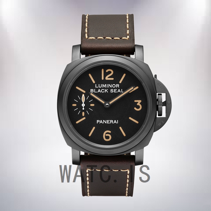 Panerai Luminor Men's 44mm PAM00785-001 Leather Strap Black-tone