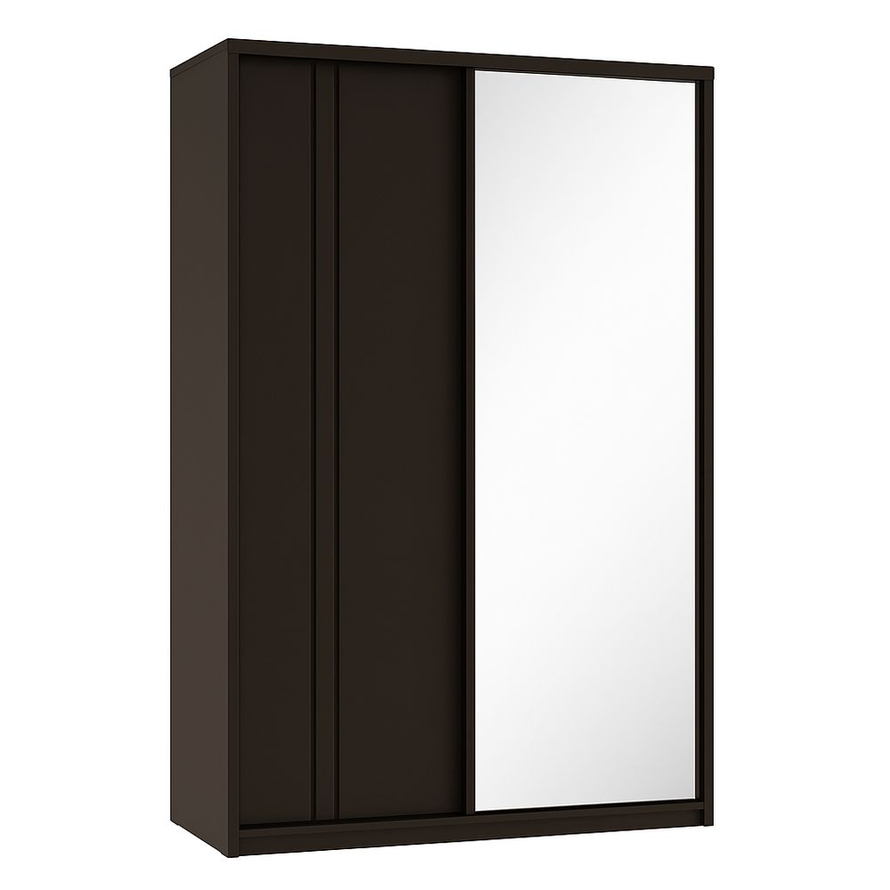Armario de ropa moderno con espejo,estructura de madera,estilo minimalista,color negro