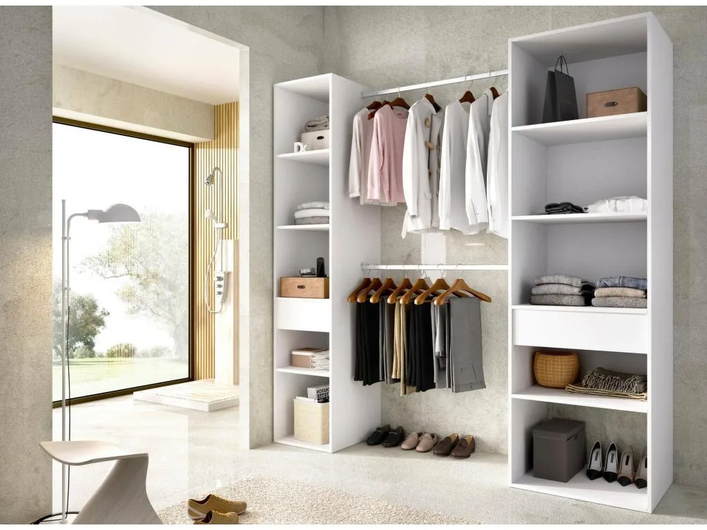 Armario Sancaldeco Estructura para vestidor Perchero abierto 200x50h205 cm Blanco 57696KWIF