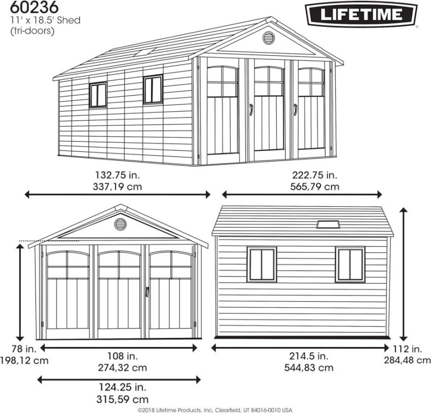 Lifespan 11 x 18.5 feet. Outdoor Storage Shed, 11 x 18.5, Desert Sand