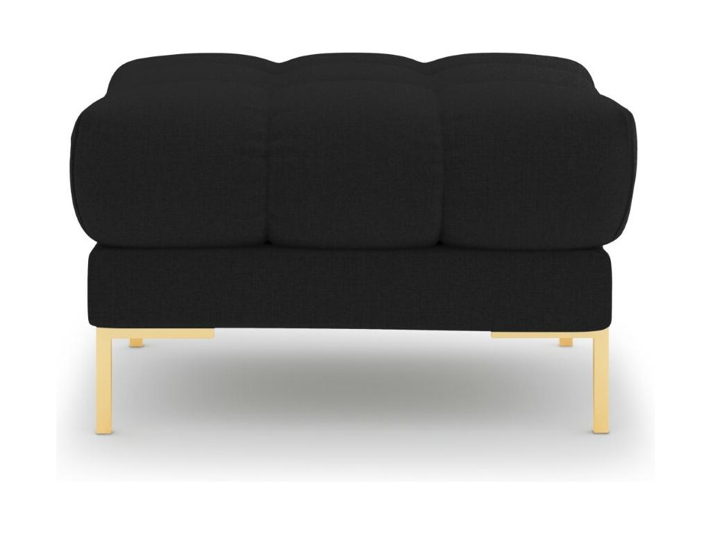 hogvips - Puf "Bali" de tejido estructural negro - 60x60x41cm