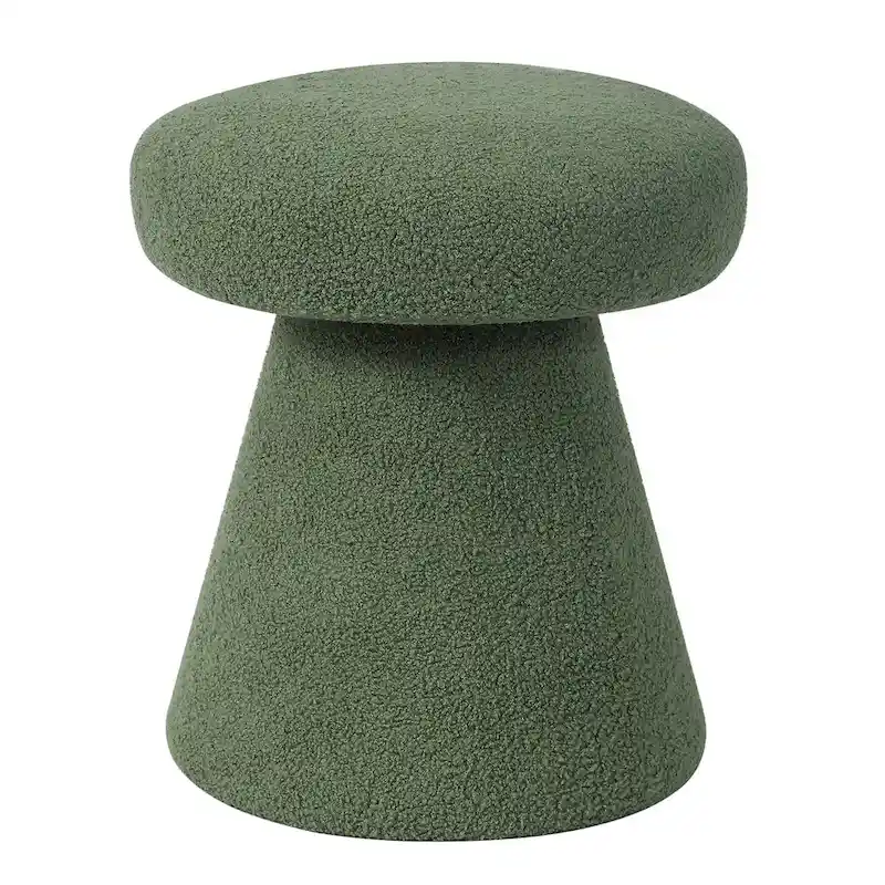 Adeco Large Soft Mushroom Ottoman - Versatile Foot Stool for Living Room and Bedroom