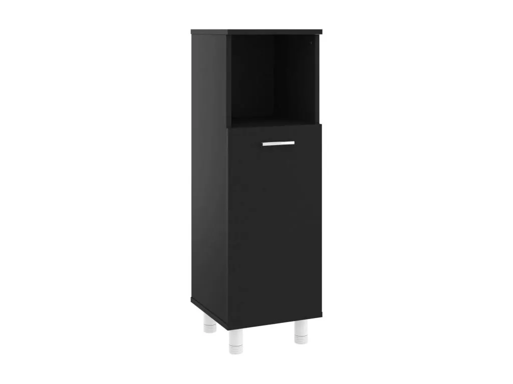 Armario de baño Luxmbls contrachapada negro 30x30x95 cm OQZD81738