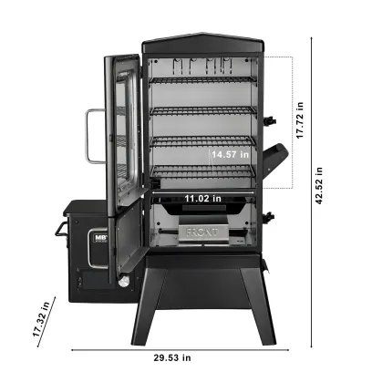 Vertical Electric Pellet Smoker Grill with Cover, 616 Sq in Cooking Area, LED Temperature Control, Meat Probe, Outdoor BBQ Smoker for Steak, Ribs, Fish & Vegetables
