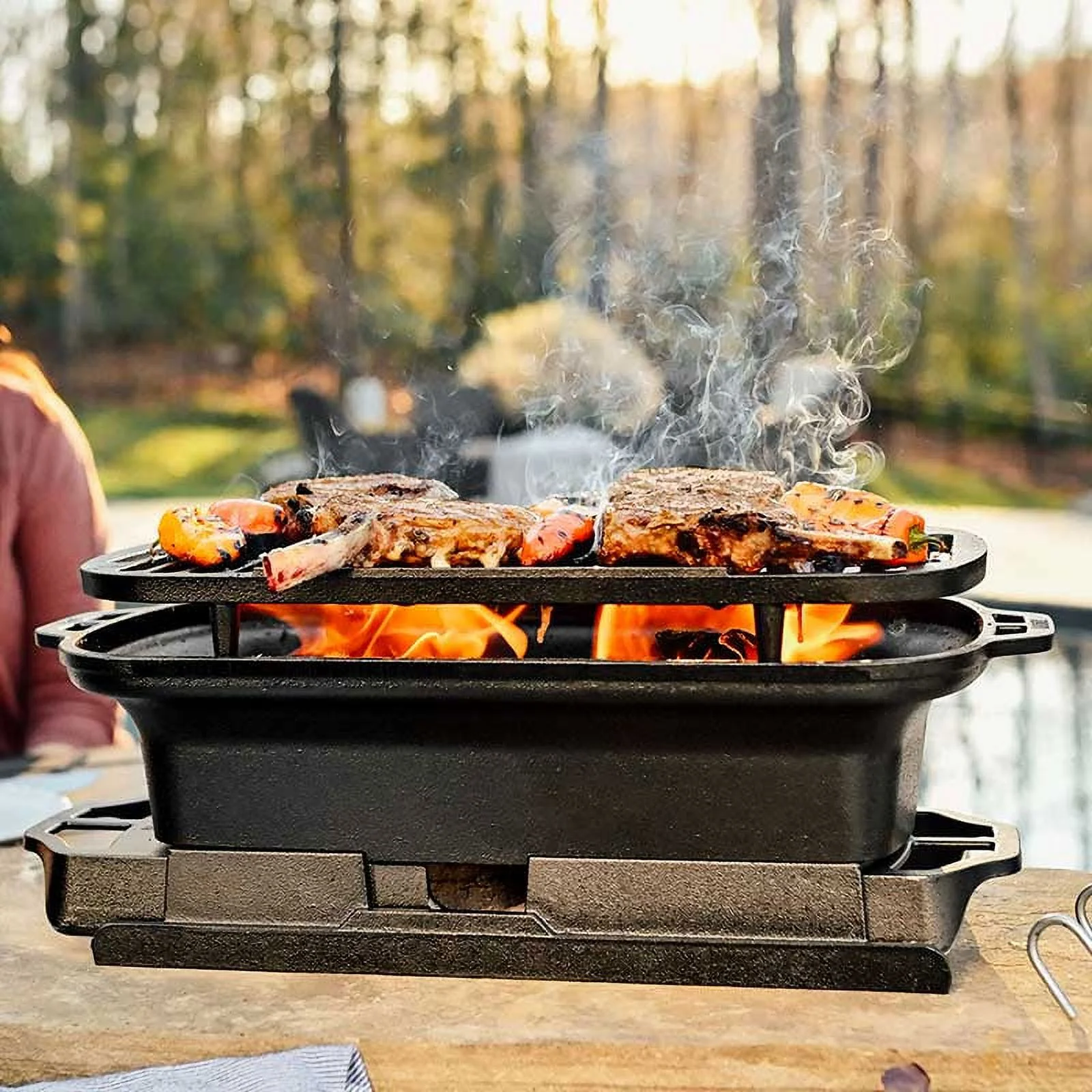 Lodge Cast Iron Seasoned Sportsman's Pro Charcoal Grill - Image 5