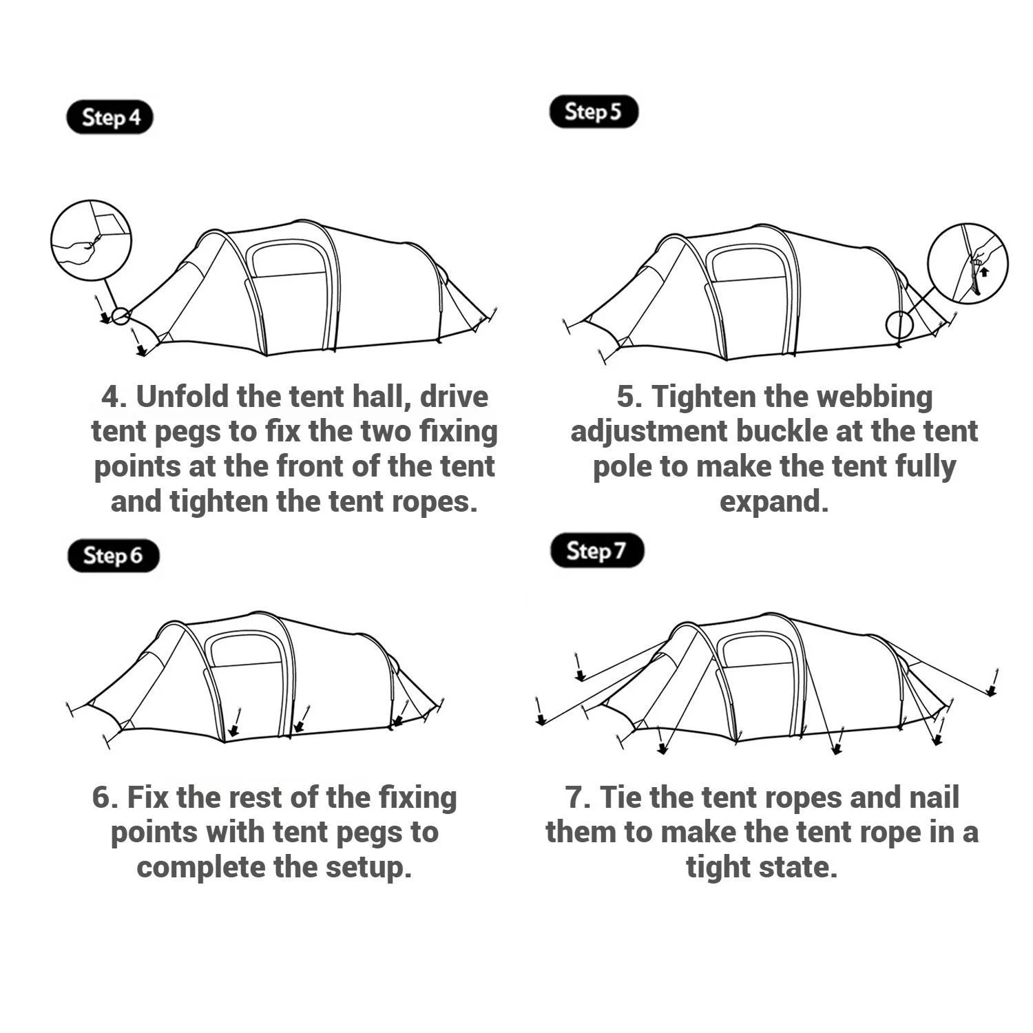 Naturehike, Ultralight Hiking Tent, Tear-resistant Tunnel Tent, Waterproof Camping Tent, Windproof Tent with Hall, 15D Lightweight Silicone-coated Nylon Fabrics,Large size for 2/3 Person. - Image 23