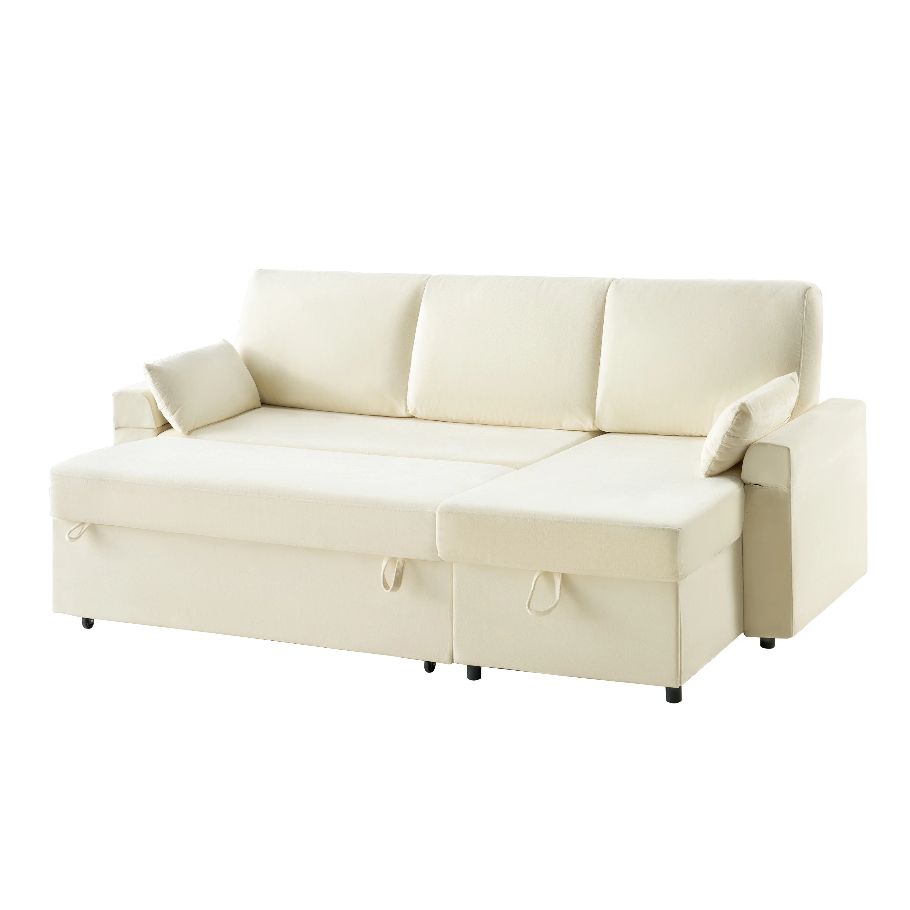 VANACC Sofa Bed, Adult Sleeper Sofa with Storage Chaise, Pull Out Couch for Bed Room, Gray Chenille - Image 31