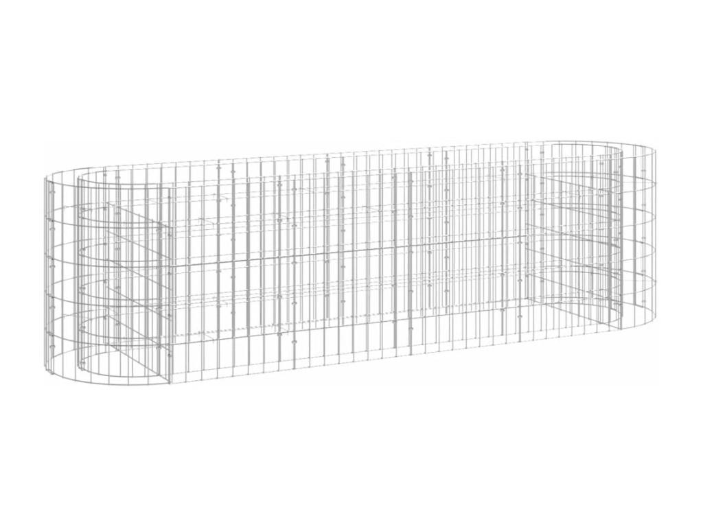 Arriate de gaviones de hierro galvanizado 190x50x50 cm