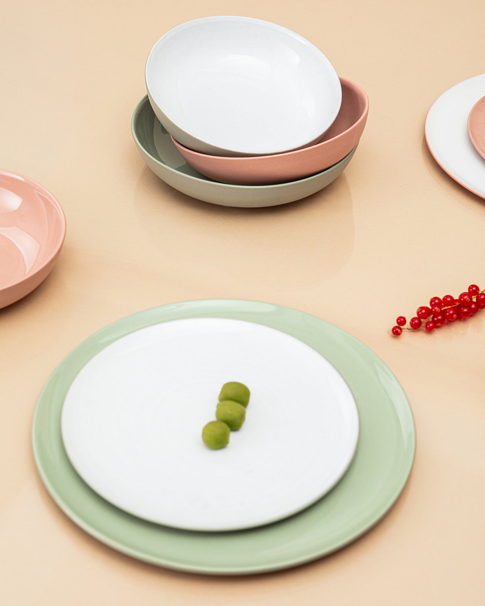 Seda Teller klein classic salbeigrün weiß