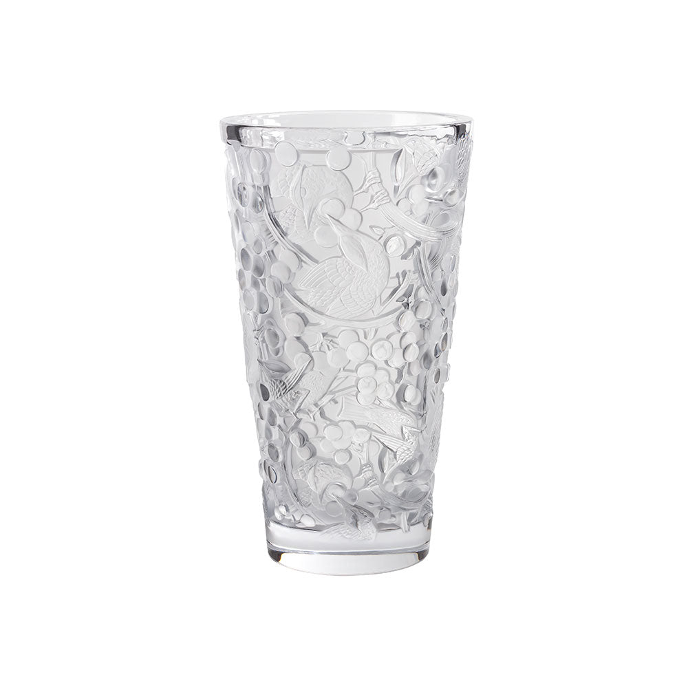 VASE MERLES ET RAISINS GRAND MODÈLE - CRISTAL INCOLORE