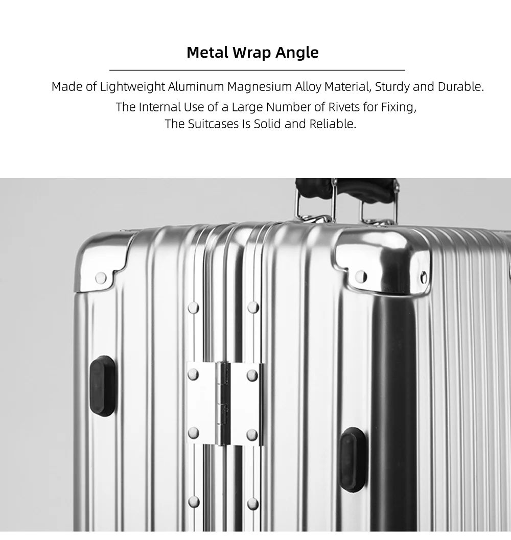 All Aluminum Magnesium Carry on Luggage Airline Approved, Hardside Carry on Suitcase with TSA Lock, Zipperless Luggage Checked Luggage Metal Rolling Luggage for Travel, Business - Image 14