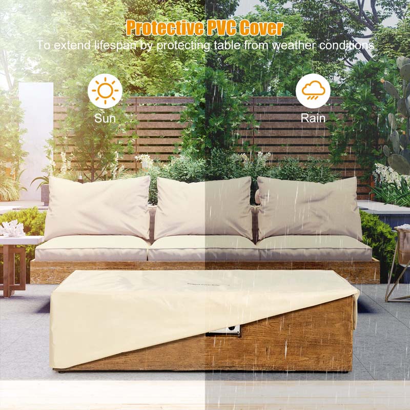 Eletriclife 2-Piece Propane Fire Pit Table Set with 20 Gallon Tank Side Table