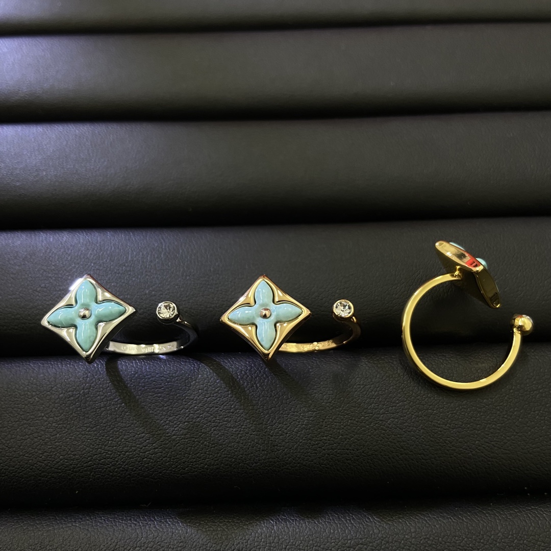 Louis Vuitton Blue Amazonite Open Ring - Original Replica Club