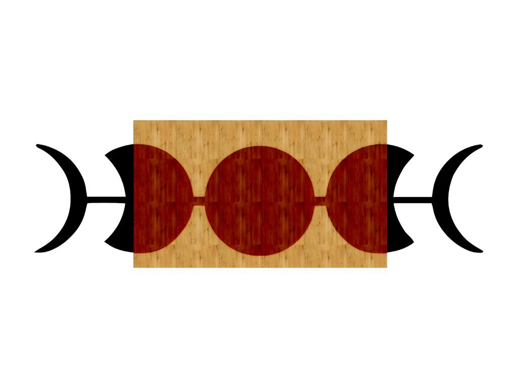 Decoración de Metal y Madera Fases Lunares, Madera, 89x1,8x29 cm, Hogarlujo