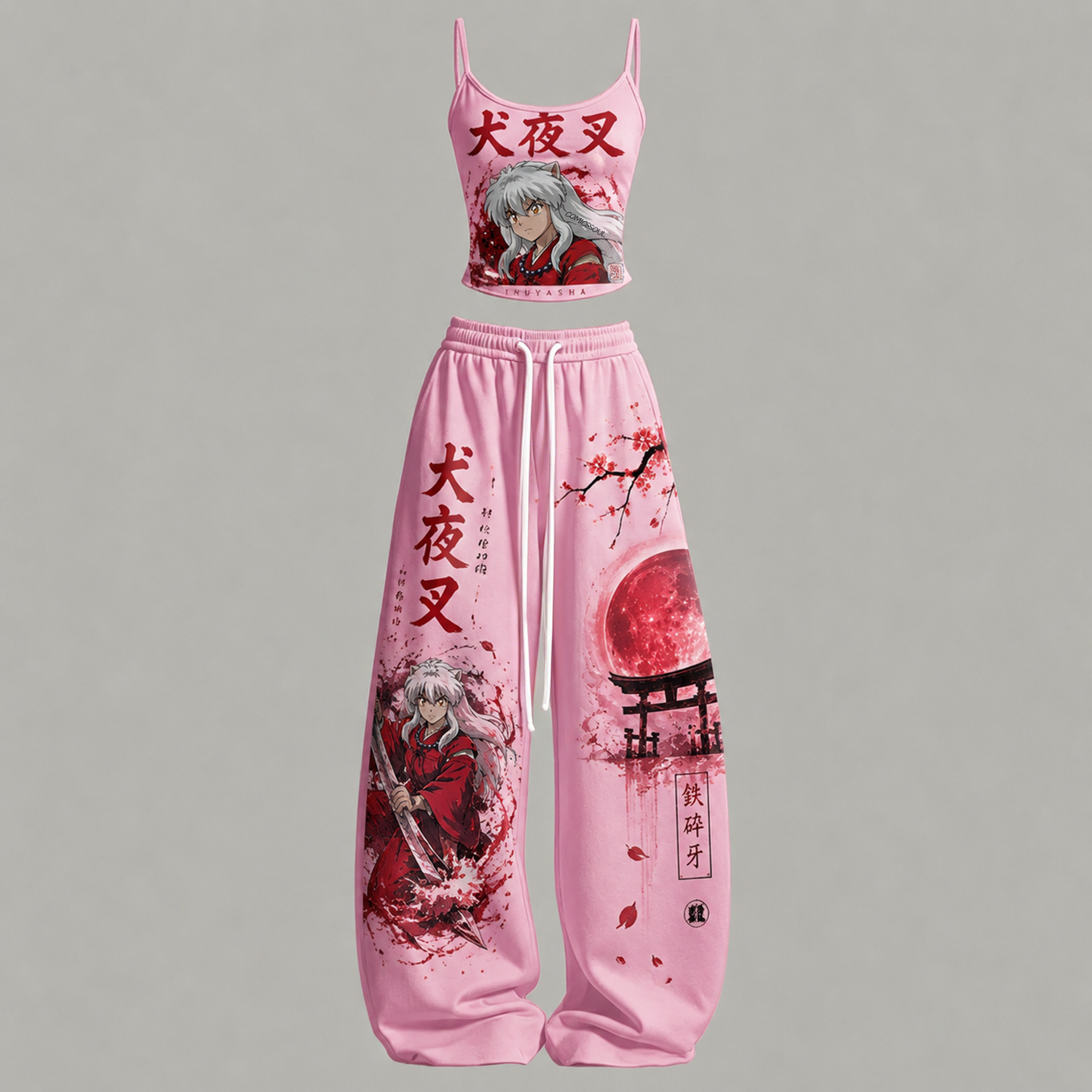 Inuyasha Top & Elasticated Trousers Two-Piece Set