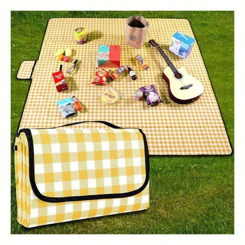 Waterproof Sand Proof Oxford Picnic Blanket, Durable Foldable Portable Outdoor Mat for Travel, Camping, Beach & Picnic