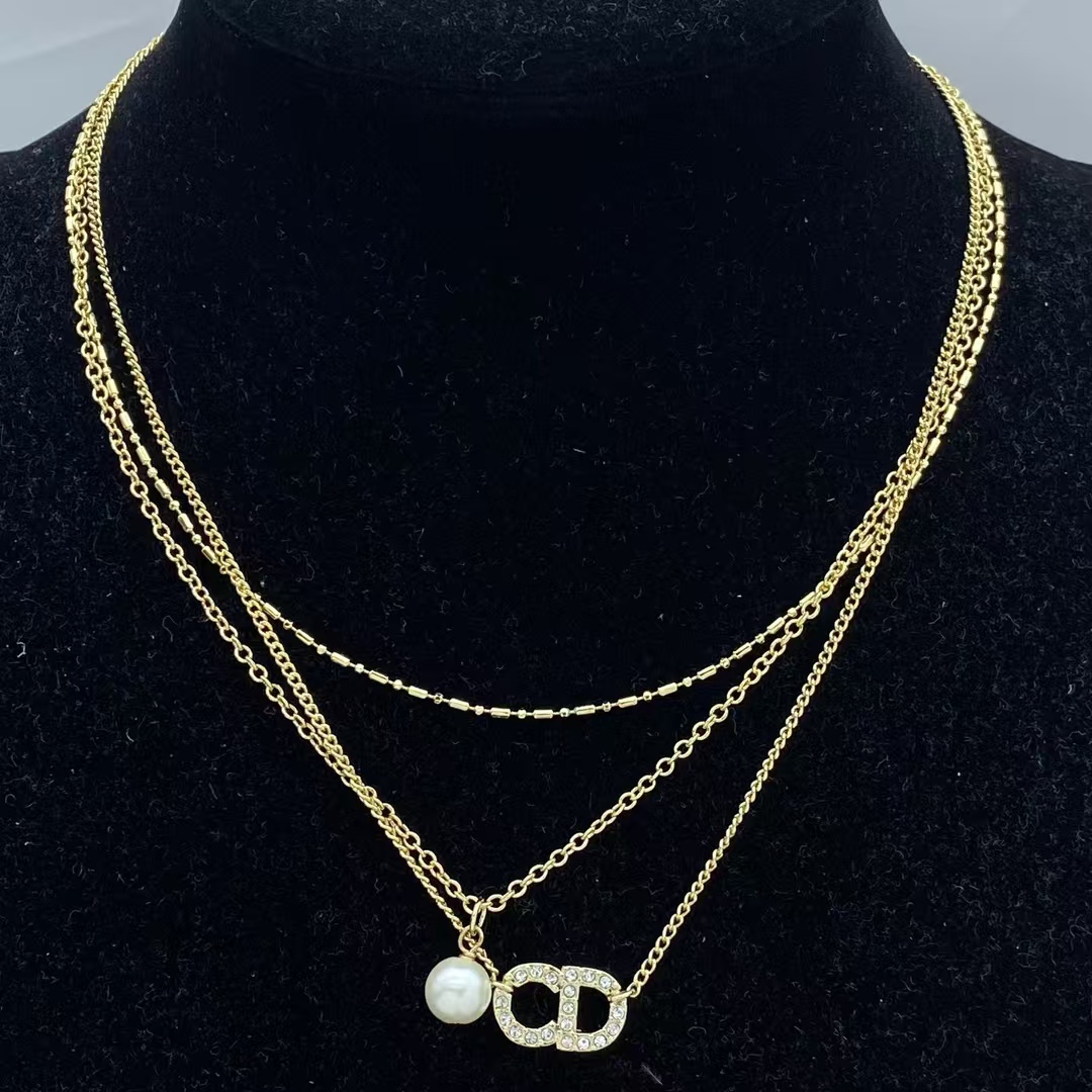 Dior Three Layered Stacked Chain Necklace - Original Replica Club