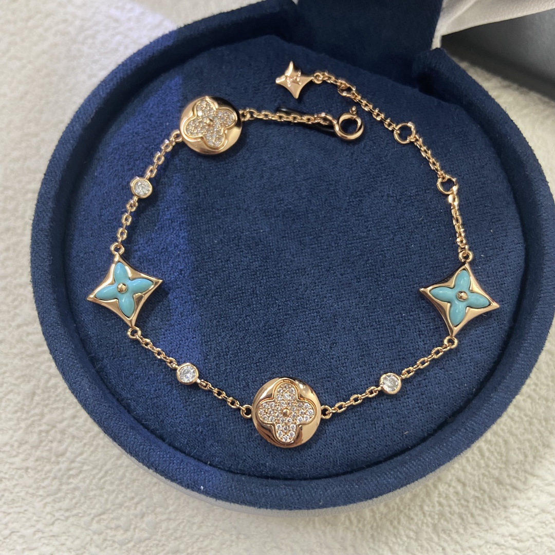 Louis Vuitton Diamond Sun Blue Amazonite Star Bracelet - Original Replica Club