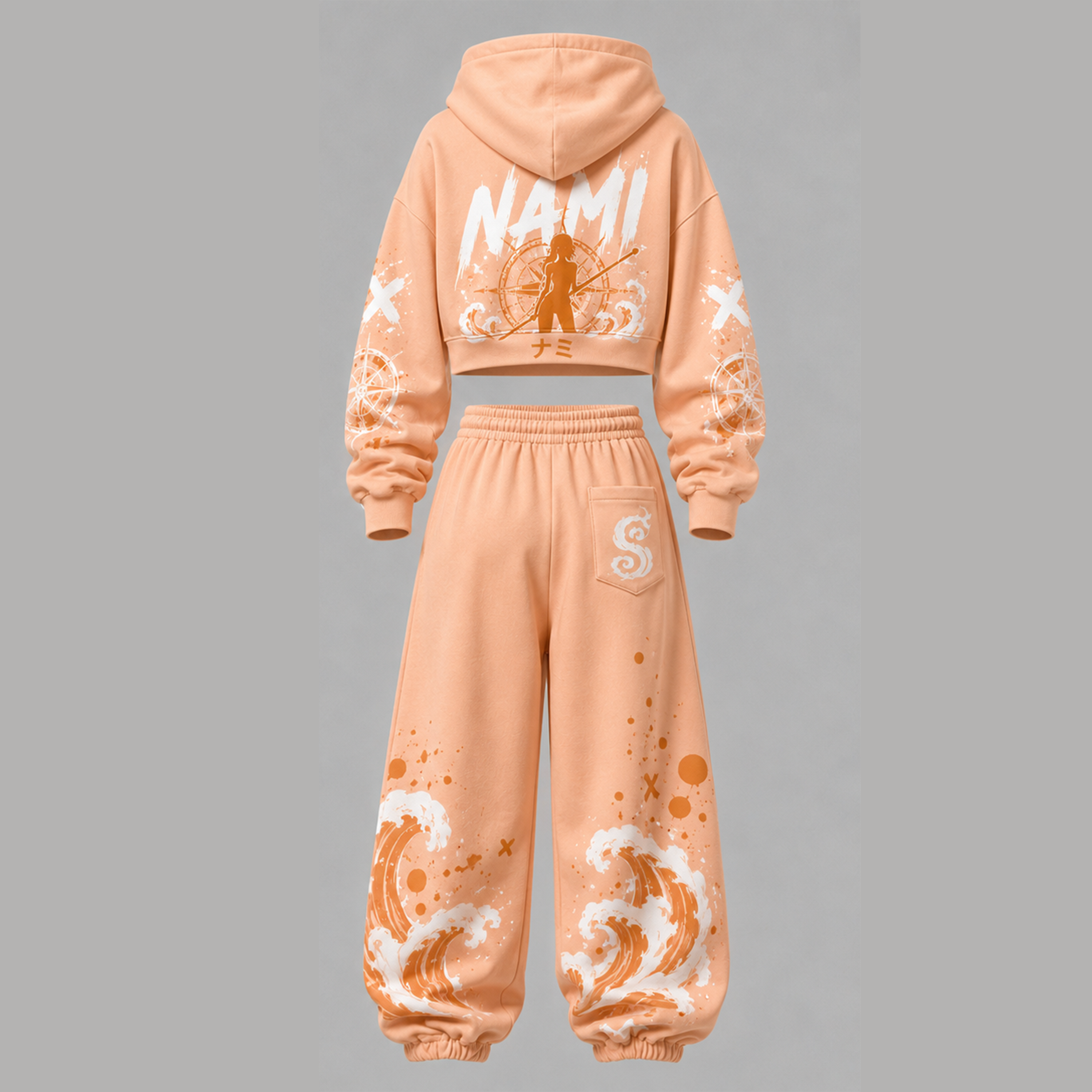 One Piece Cropped Long Sleeve Hoodie & High Waist Jogger Pants Two Piece TeeThreads Sustain the Scene with Custom Apparel