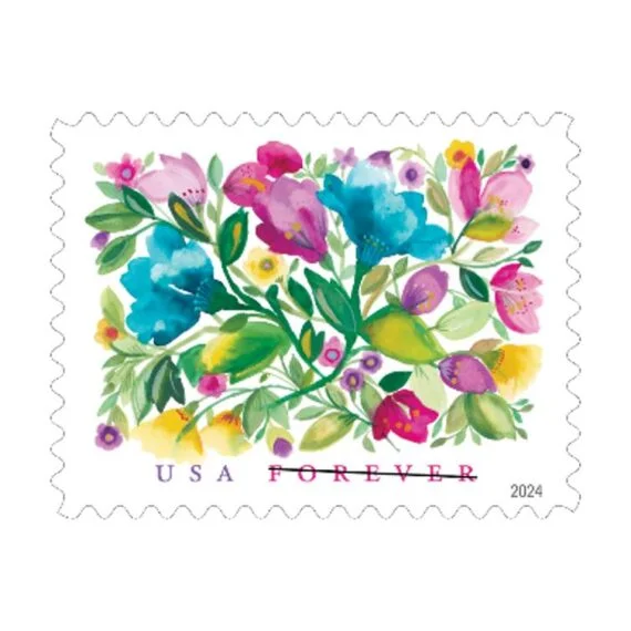 2024 Celebration Blooms Forever Postage Stamps Sheet First-Class Postage(15 Sheet of (300 Pcs))