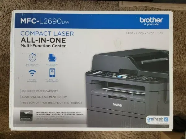 Brother Monochrome Laser All-In-One Printer, Wireless, Duplex - MFC-L2690DW - Image 2 Brother Monochrome Laser All-In-One Printer, Wireless, Duplex - MFC-L2690DW - Image 2