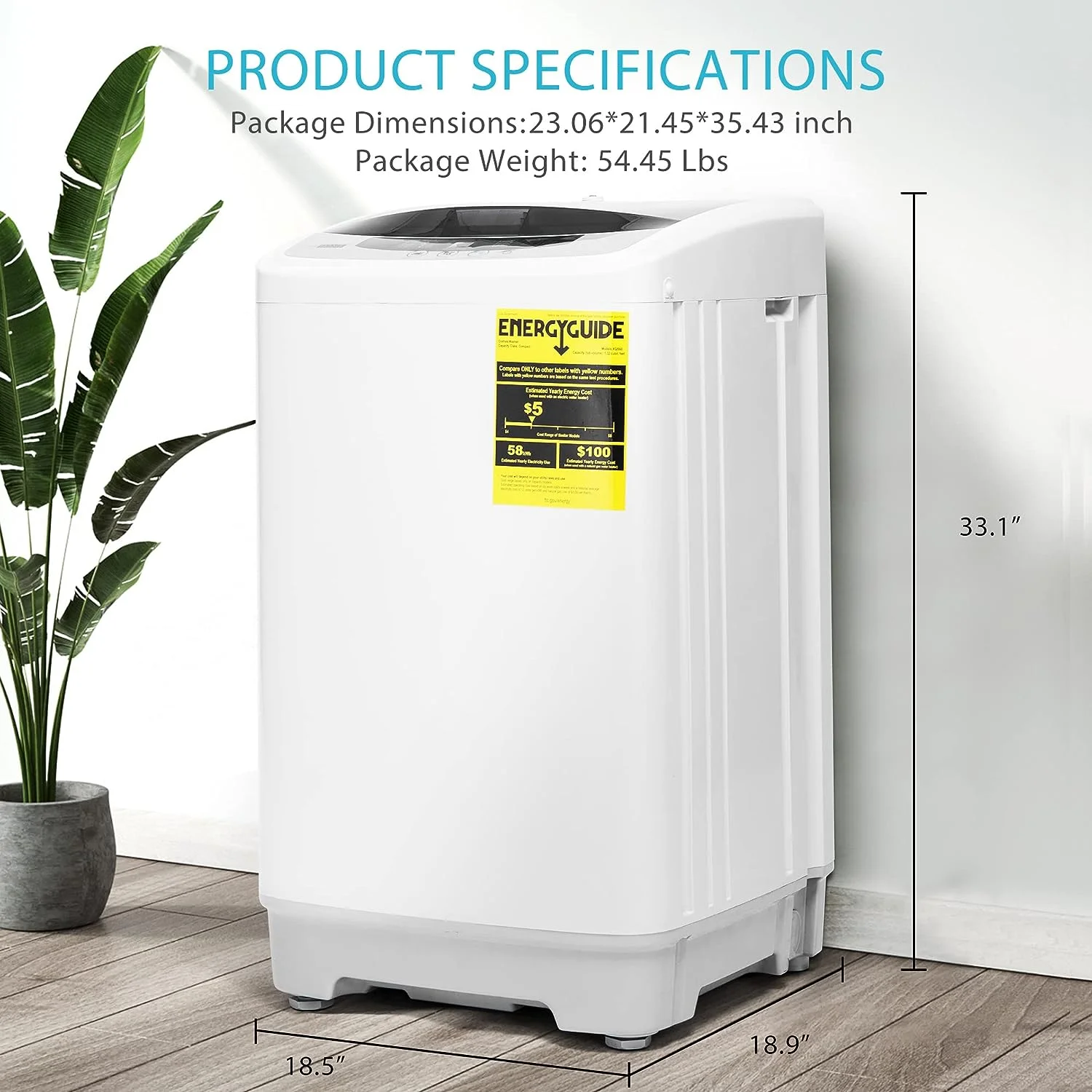 VIVOHOME Full-Automatic Washing Machine with Built in Drain Pump Spin Dryer, 1.32cu.ft 13 lbs Capacity - Image 6