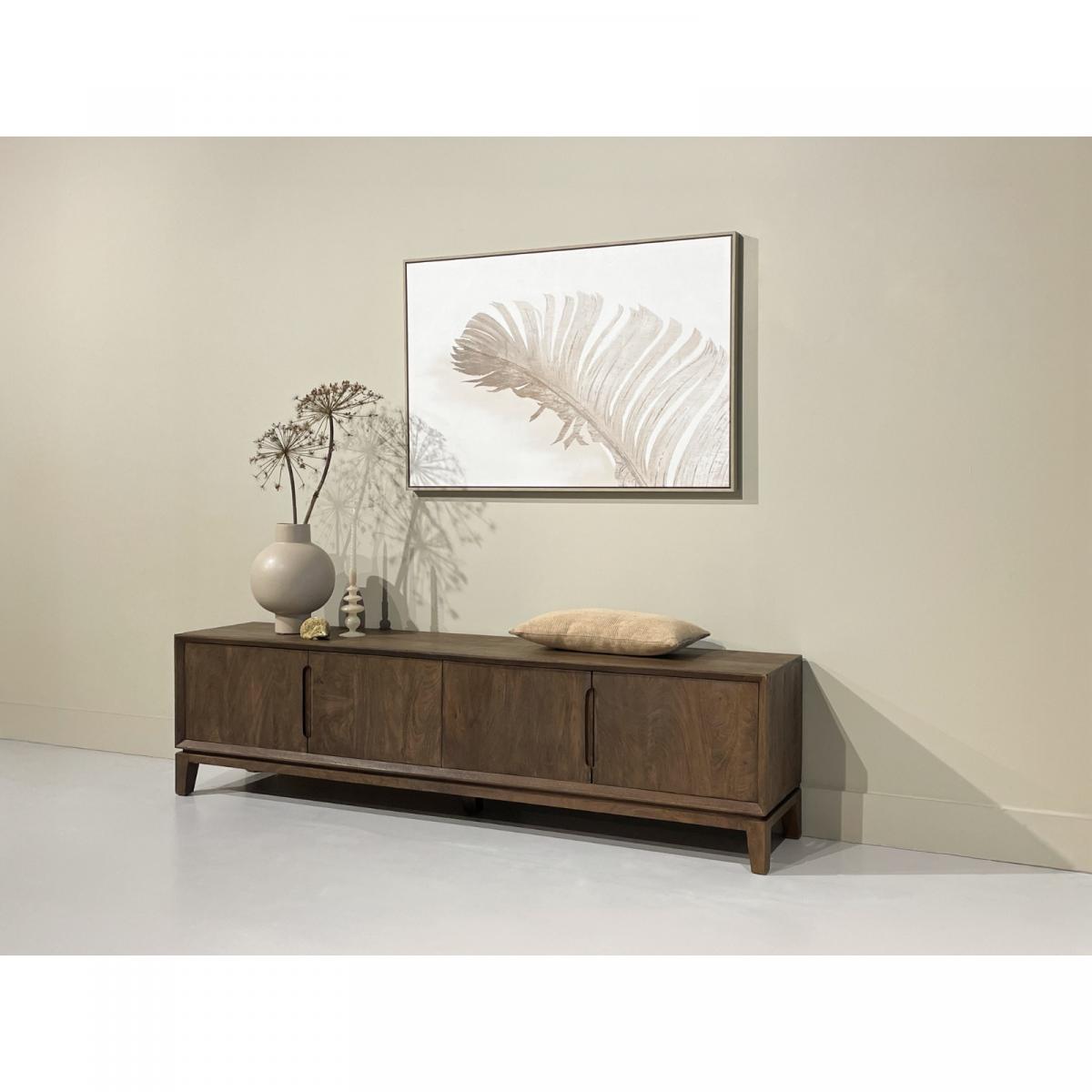 Livingfurn - Cortez tv meubel 210cm - donkerbruin