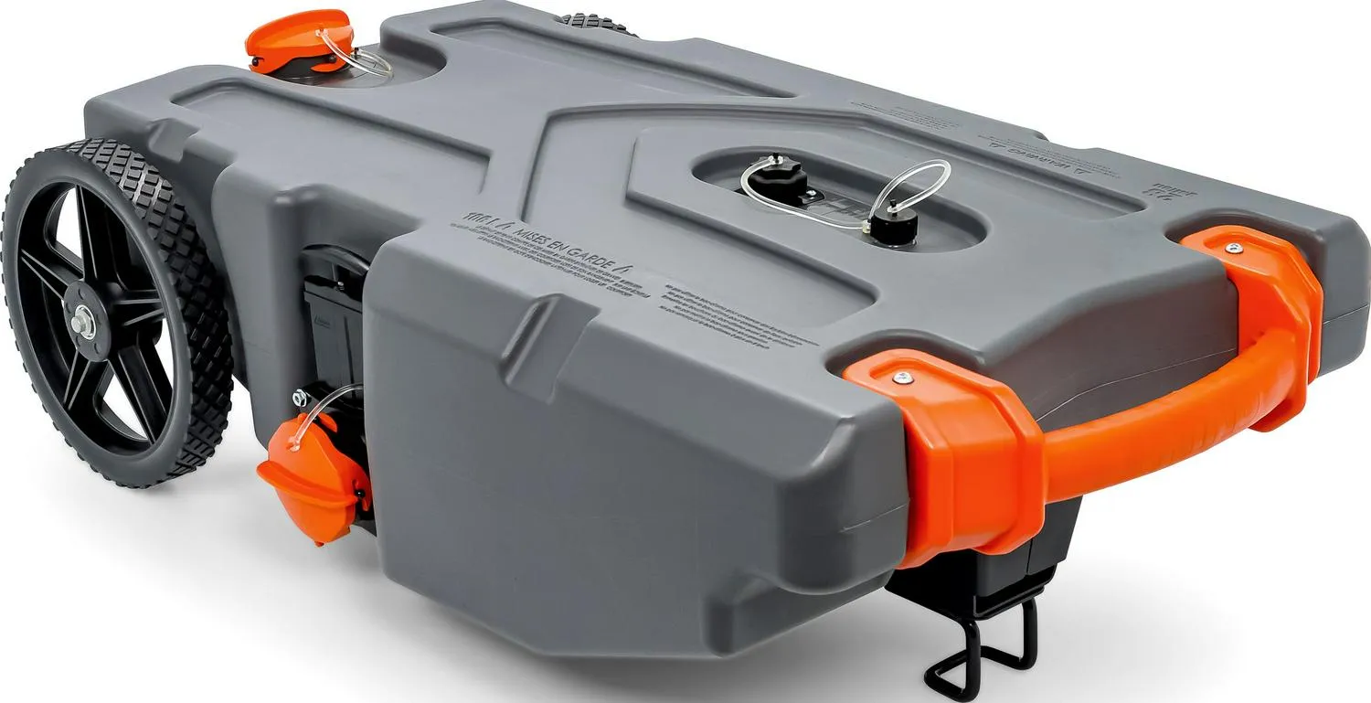 Heavy Duty 28 Gallon Portable RV Waste Holding Tank with Hose and Accessories Durable Leak Free and Odorless RV Tote Tank (39004)