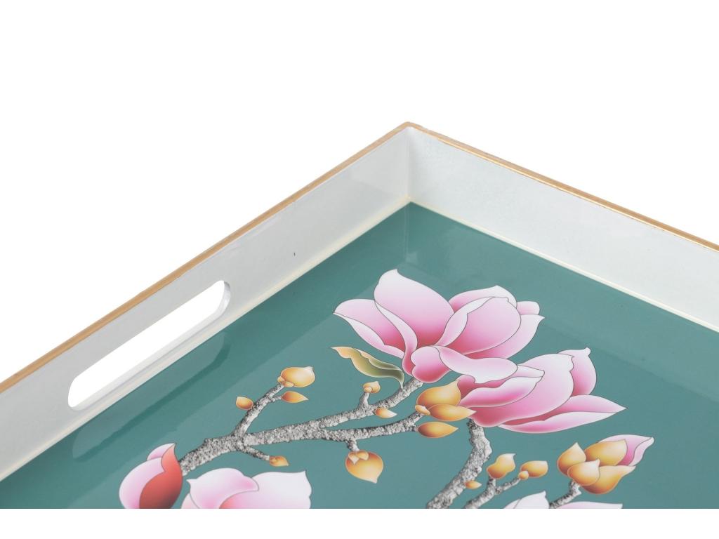 Set 2 Bandejas Floral 48x35x4/40x26x4 Cm