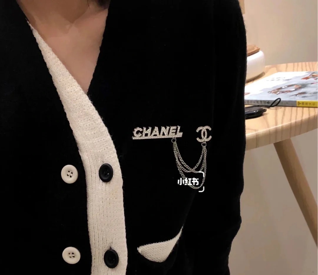 Chanel Monogram Tassel Chain Brooch - Original Replica Club