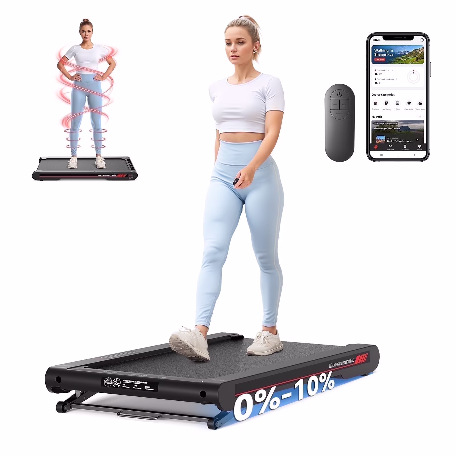 Sperax Walking Pad Treadmill with APP,3 in 1 Portable Under Desk Treadmill Fitness,Walking Vibration Workout Pad with Remote Control - Image 3