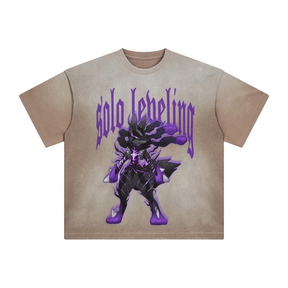 Unisex Anime Inspired Washed  Vintage T-Shirt